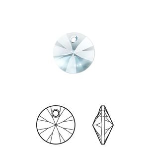 Drop 12pk aquamarine, Crystal Passions&reg; 12mm pendant mini disk 6428