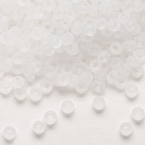 Seed bead, Preciosa Ornela Czech glass, pkg/500g, #6 rocaille, translucent matte clear, (00050).
