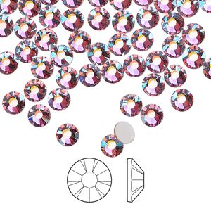 Flat back 1440pk mesmera AB foil back, Preciosa MAXIMA Czech crystal rhinestone 4.6-4.8mm chaton rose round SS20