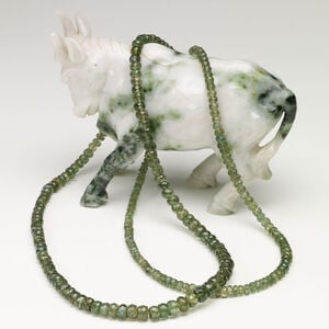 Green apatite 1pkg1, hand-cut faceted rondelle bead natural, 15.5-16 inch graduated 4x1mm-6x3mm