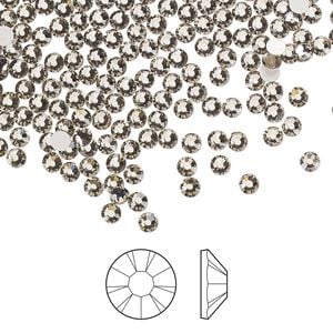 Flat back 144pk black diamond foil back, Preciosa MAXIMA Czech crystal rhinestone 2.5-2.7mm chaton rose round SS9