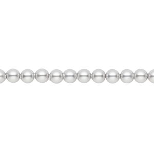 Pearl 500pk light grey, Crystal Passions&reg; 4mm round 5810