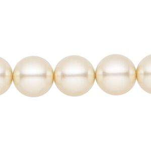 Pearl 30pk creamrose, Preciosa Czech crystal 12mm round