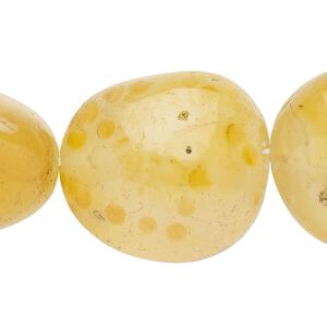 Golden agate 1pkg1, hand-cut tumbled nugget bead, light 15.5-16 inch graduated small to medium
