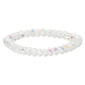 Bracelet 1pk clear AB, Celestial Crystal&reg; 7" stretch wearable size