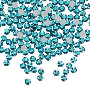 Flat back, Dance With Me&trade; crystal rhinestone, blue zircon, foil back, 3-3.2mm rose, SS12. Sold per pkg of 144 (1 gross).