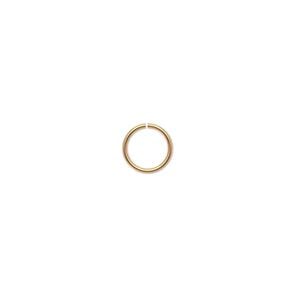 Jump ring 1pkg2 14Kt gold, 7.5mm round, 18 gauge / 5.2mm inside diameter