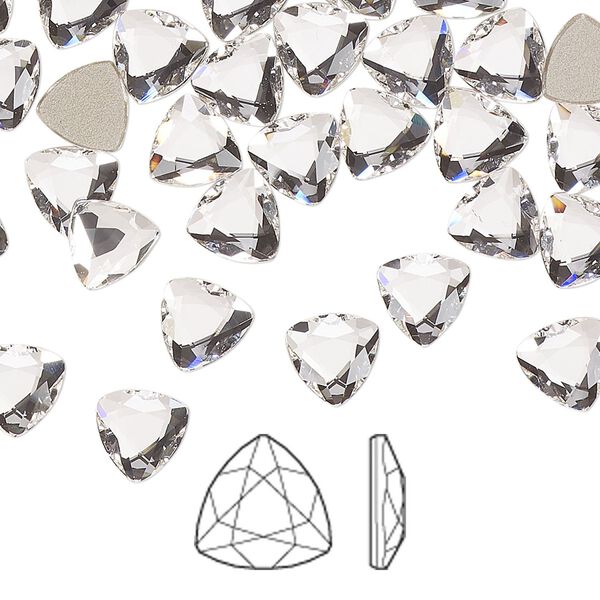 Flat back 144pk crystal foil back, Swarovski&reg; 7mm trilliant 2472 image number 0