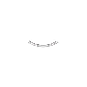 Bead 1pkg100 silver-plated, 15.5x1mm curved tube, brass