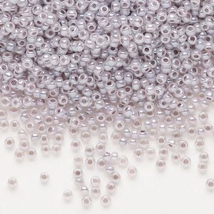 Seed bead, Dyna-Mites&trade;, glass, pkg/40g, #11 round, opaque ceylon pastel grey/lilac, (341 11/0 RR).