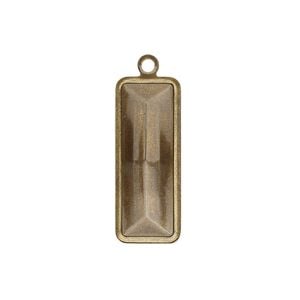 Drop, Almost Instant Jewelry&reg;, antique gold-plated brass, 26x10.5mm rectangle with 24x8mm rectangle setting. Sold per pkg of 4.