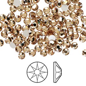 Flat back 1440pk light Colorado topaz foil back, Swarovski&reg; 3.8-4mm rose round SS16 2088