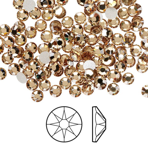 Flat back 1440pk light Colorado topaz foil back, Swarovski&reg; 3.8-4mm rose round SS16 2088 image number 0