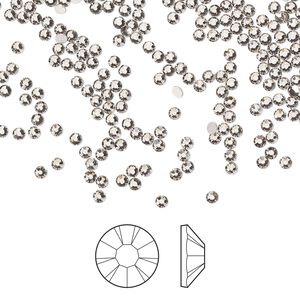 Flat back 144pk black diamond foil back, Preciosa MAXIMA Czech crystal rhinestone 1.7-1.9mm chaton rose round SS5