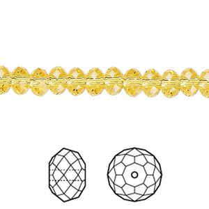 Bead 360pk light topaz, Swarovski&reg; 6x4mm rondelle 5040