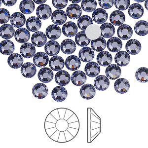 Flat back 144pk tanzanite foil back, Preciosa Viva 12&reg; Czech crystal rhinestone 4.6-4.8mm chaton rose round SS20