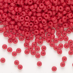 Seed bead, Preciosa Ornela Czech glass, pkg/500g, #8 rocaille, opaque matte red, (93190).