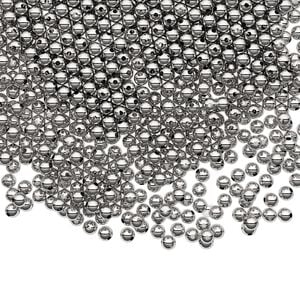 Bead 1pkg50 sterling silver, 2mm seamless-look round