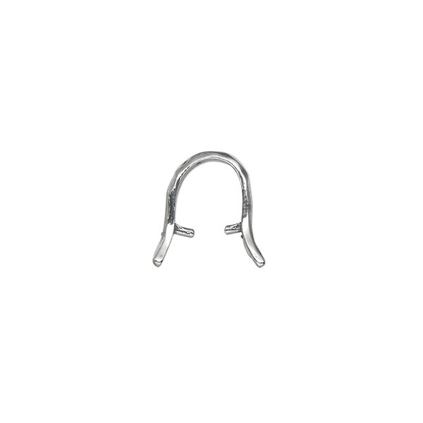 Bail, JBB Findings, ice-pick, antiqued sterling silver, 12x4mm faceted branch, 7mm grip length. Sold individually. image number 1