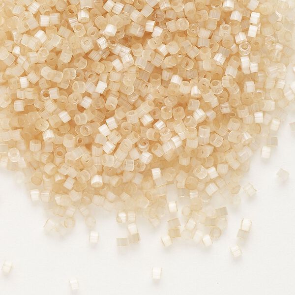 Seed bead, Delica&reg;, glass, pkg/250g, #11 round, opaque silk satin glazed luster light topaz (DB-0674). image number 0