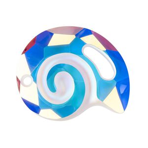 Drop 1pk crystal AB, Crystal Passions&reg; 28x24mm pendant twist shell 6731