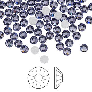 Flat back 144pk tanzanite foil back, Preciosa Viva 12&reg; Czech crystal rhinestone 3.8-4mm chaton rose round SS16
