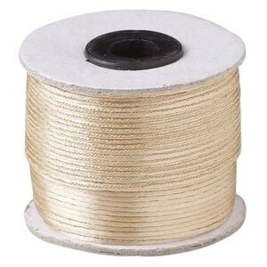 Cord, Satinique&trade;, satin, light brown, 1mm. Sold per 200-foot spool.