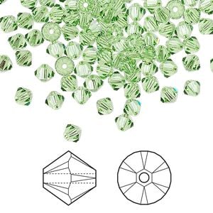 Bead 1440pk peridot, Swarovski&reg; 4mm XILION bicone 5328