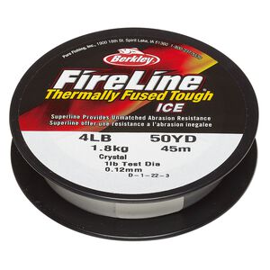 Thread, Berkley&reg; FireLine&reg;, high-modulus polyethylene, 8-fiber braid, crystal, 0.12mm diameter, 4-pound test. Sold per 50-yard spool.