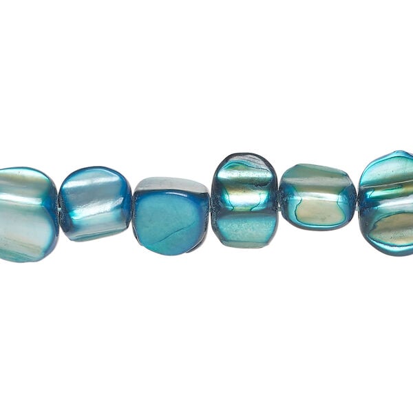 Mother-of-pearl shell 1pkg1, pebble bead 15 inch blue medium image number 0