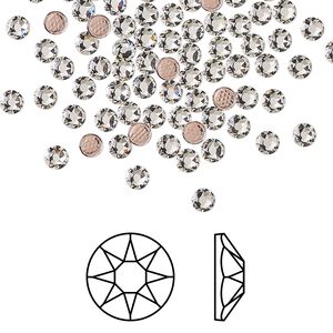 Flat back 1440pk crystal foil back, Swarovski&reg; hotfix 3-3.2mm rose round SS12 2078HF