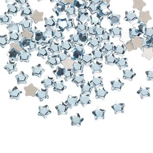 Flat back 720pk aquamarine foil back, Swarovski&reg; 4mm star flower 2754