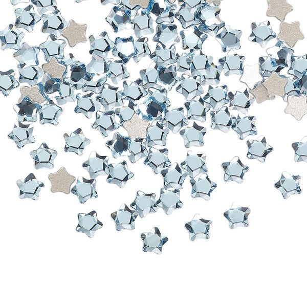 Flat back 720pk aquamarine foil back, Swarovski&reg; 4mm star flower 2754 image number 0