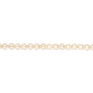 Pearl 1000pk light gold, Swarovski&reg; 3mm round 5810