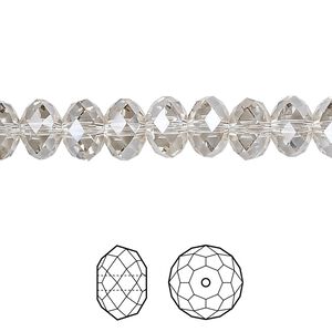 Bead 12pk crystal silver shade, Crystal Passions&reg; 8x6mm rondelle 5040