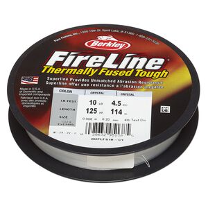 Thread, Berkley&reg; FireLine&reg;, high-modulus polyethylene, 8-fiber braid, crystal, 0.20mm diameter, 10-pound test. Sold per 125-yard spool.