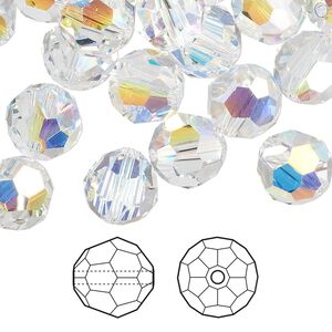 Bead 144pk crystal AB, Crystal Passions&reg; 10mm round 5000