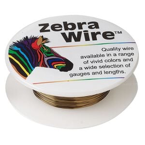 Wire, Zebra Wire&trade;, color-coated copper, antique bronze, round, 26 gauge. Sold per 30-yard spool.