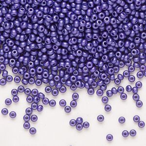 Seed bead, Preciosa Ornela Czech glass, pkg/50g, #11 rocaille, opaque PermaLux dyed lilac chalkwhite, (22015).