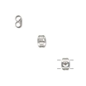 Earnut 1pkg100, 6x4.5mm rectangle, stainless steel 50 pair