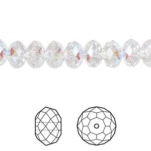 Bead 144pk crystal AB, Crystal Passions&reg; 8x6mm rondelle 5040