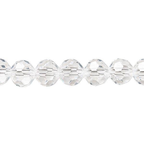 Bead 1pk 32 facets transparent clear, Celestial Crystal&reg; 8mm round 15.5-16 inch image number 0