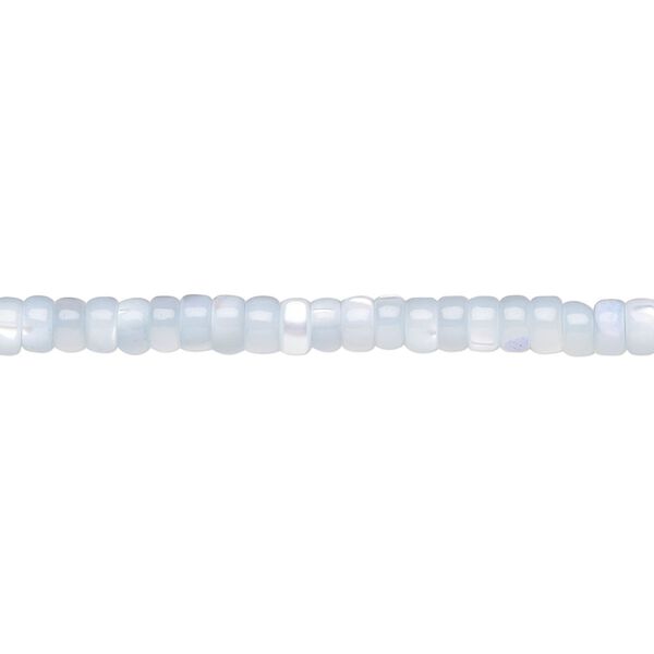 Mother-of-pearl shell 1pkg1, heishi bead 15.5 to 16 inch blue 3x2mm image number 0