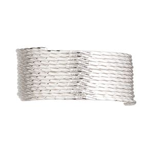 Wire, sterling silver, half-hard, twisted square, 20 gauge. Sold per pkg of 5 feet.