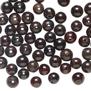 Bead 1pkg1 garnet, 5.5-6.5mm round C grade, 1 ounce dyed