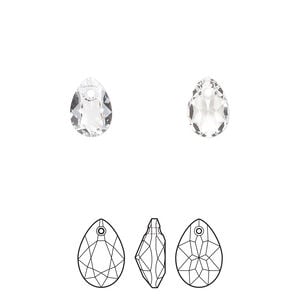 Drop 4pk crystal, Crystal Passions&reg; 9x6mm pendant pear cut 6433