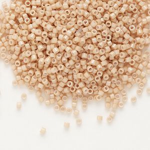 Seed bead, Delica&reg;, glass, pkg/250g, #11 round, opaque gold luster tan (DB-0208).