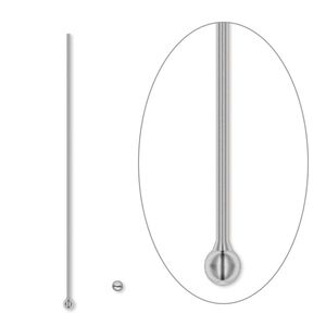 Head pin 1pkg100 gunmetal-plated, 1.5 inch / 1.5mm ball tip, 24 gauge brass