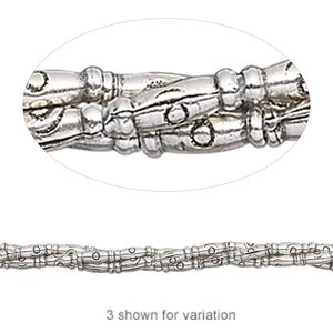 Bead 1pkg1 sterling silver, 5x1mm tube, 8 inch antiqued Hill Tribes