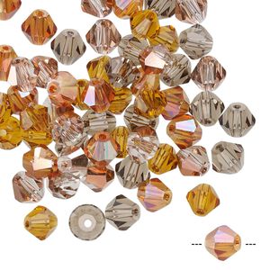Bead mix 60pk 16 facets fall, Celestial Crystal&reg; 6mm bicone